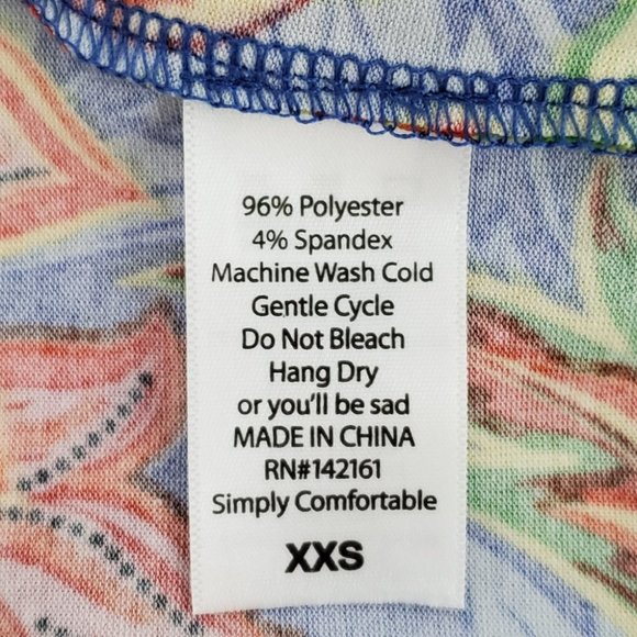 LuLaRoe Bright Colorful Bold Floral Paisley Irma Top NEW NWT Size XXS - Picture 8 of 9